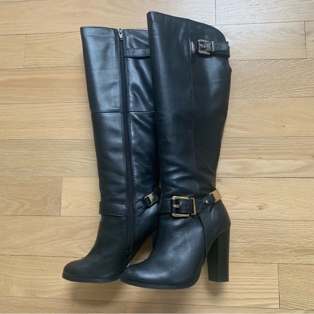 Aldo Black Leather Brantingham Boots Women's size 6.5; perfect condition